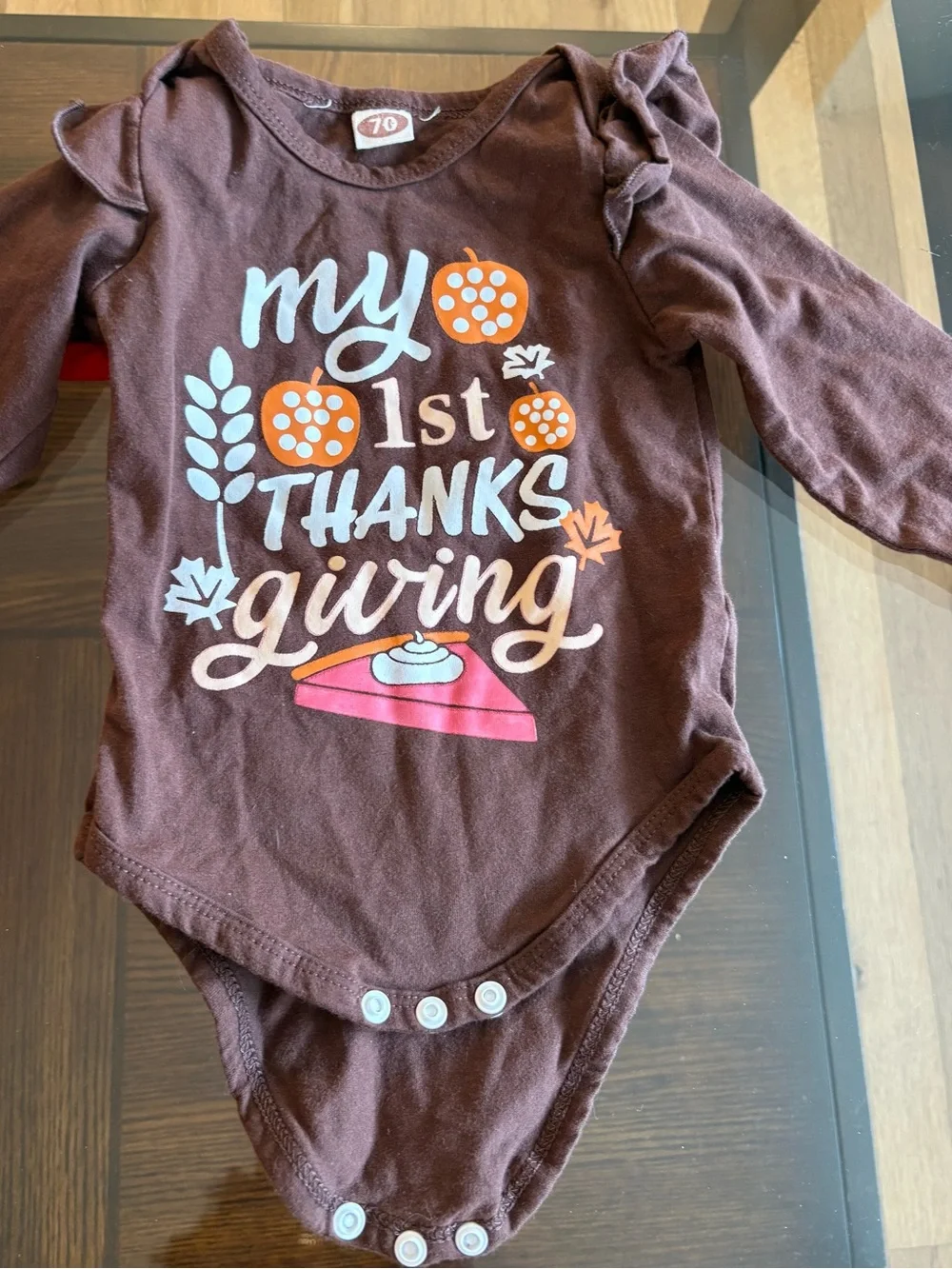 Red Santa Christmas Baby Onesie & Brown Graphic Long-Sleeve Onesie - 2 Pack